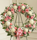 Pink and White <br>Standing Wreath Davis Floral Clayton Indiana from Davis Floral